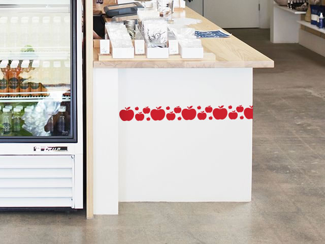 Cenefa de manzanas color rojo | Cenefas de pared | Cenefa cocina y restaurante