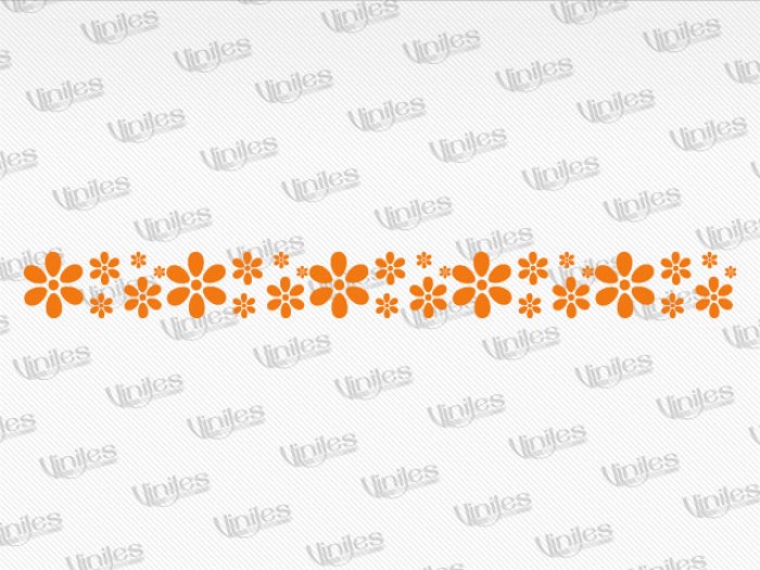 Cenefa floral color naranja claro | Cenefas para pared | Cenefa adhesiva infantil