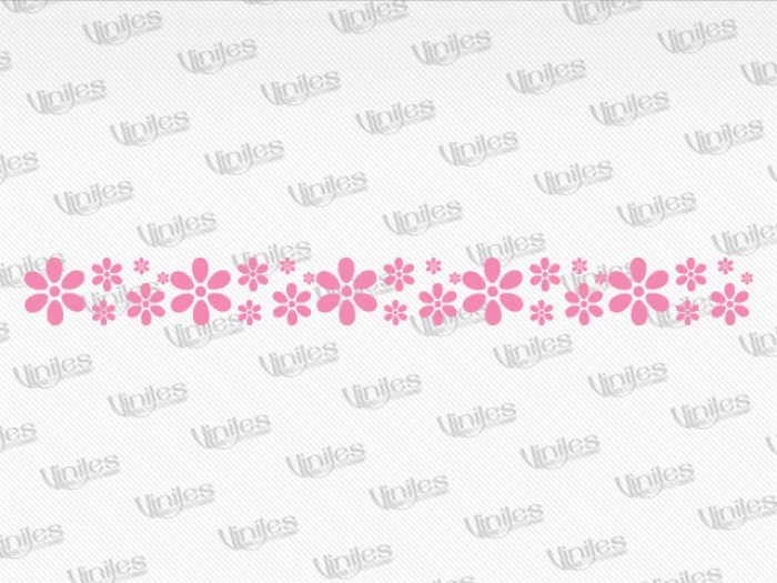 Cenefa floral color rosa | Cenefas para pared | Cenefa adhesiva infantil