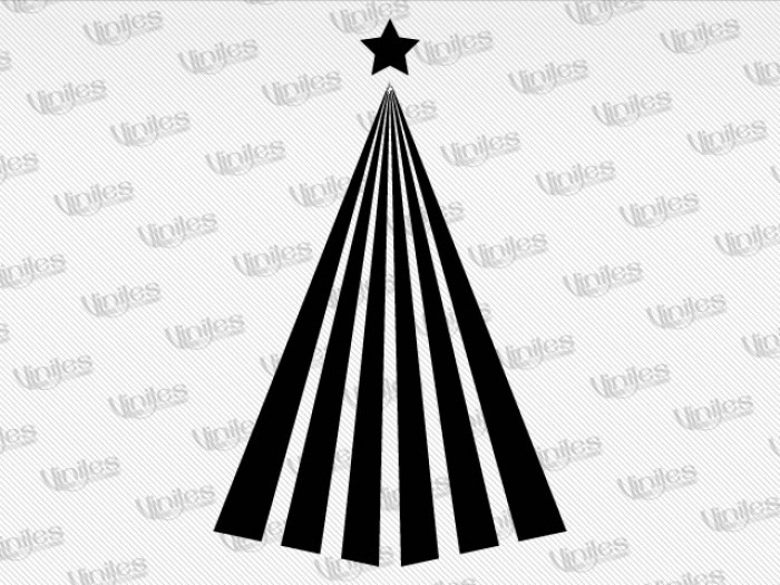 Mural árbol de navidad en lineas negro | Vinilos Decorativos | Decoración de Interiores