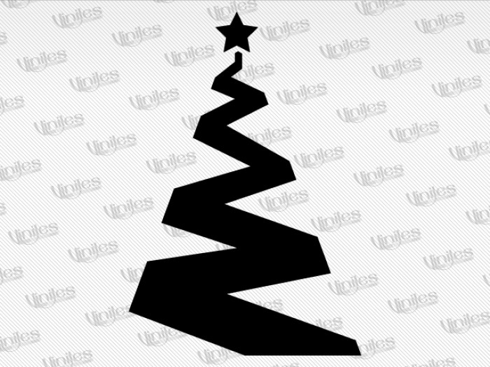 Mural árbol de navidad de linea negro | Vinilos Decorativos | Decoración de Interiores