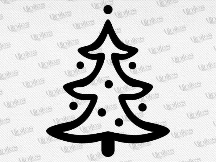 Mural árbol de navidad contorno negro | Vinilos Decorativos | Decoración de Interiores