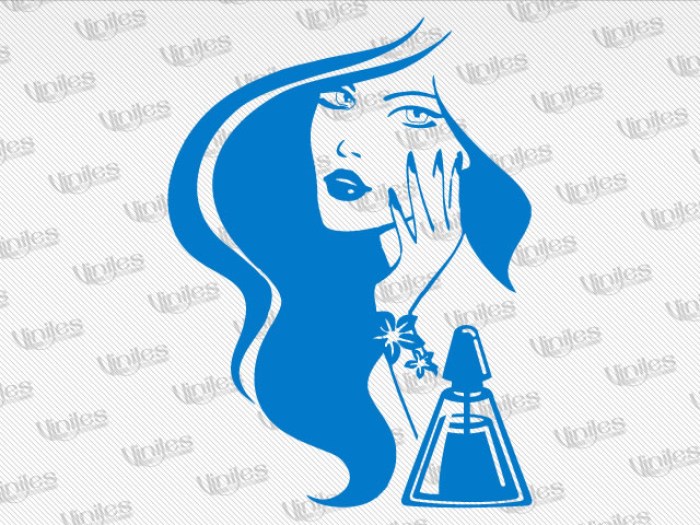 Mural mujer manicure 33 azul olímpico | Vinilos Decorativos | Decoración de Interiores