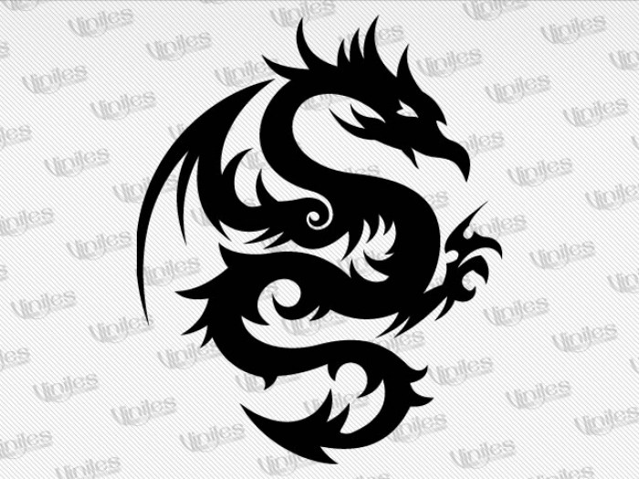 Sticker dragón tribal 17 negro | Vinilos Decorativos | Tuning
