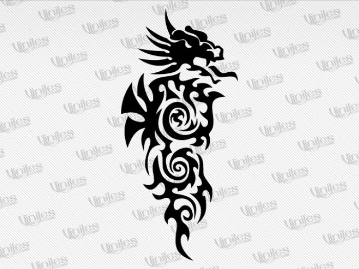 Sticker dragón tribal 21 negro | Vinilos Decorativos | Tuning