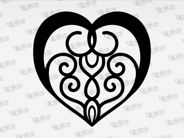 Mural corazón curlies negro | Vinilos Decorativos | Decoración de Interiores