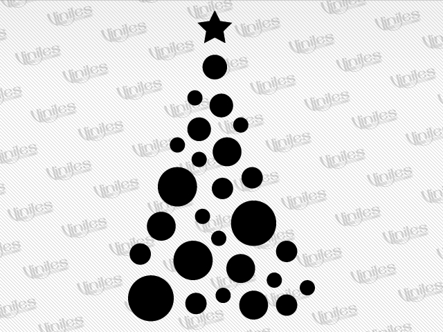 Mural árbol de navidad en circulos negro | Vinilos Decorativos | Decoración de Interiores
