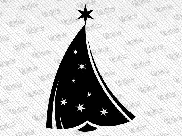 Mural árbol de navidad estrellas negro | Vinilos Decorativos | Decoración de Interiores