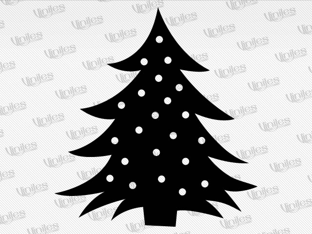 Mural árbol de navidad esferas de nieve negro | Vinilos Decorativos | Decoración de Interiores