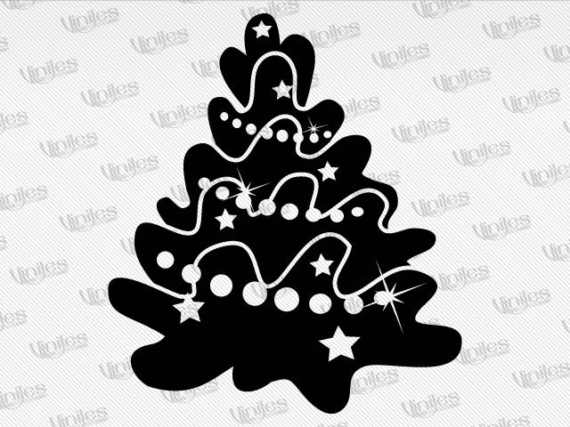 Mural árbol de navidad curvas negro | Vinilos Decorativos | Decoración de Interiores