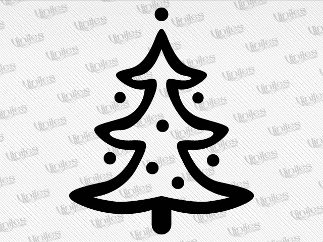Mural árbol de navidad contorno negro | Vinilos Decorativos | Decoración de Interiores