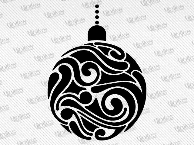 Mural esfera de navidad negro | Vinilos Decorativos | Decoración de Interiores