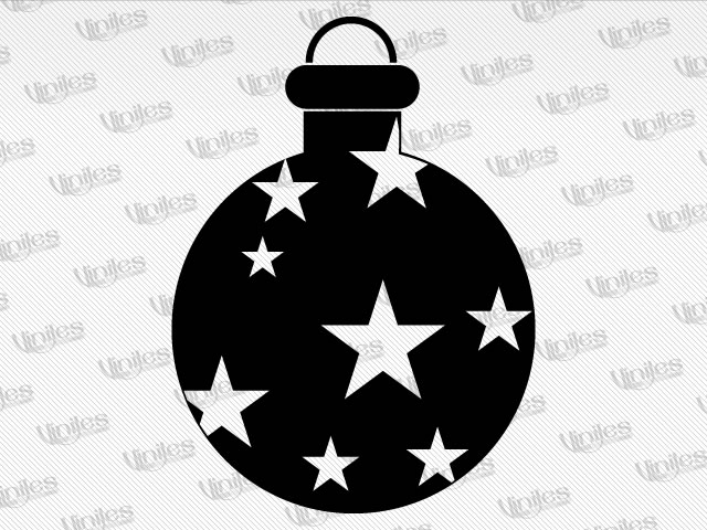 Mural esfera de navidad y estrellas negro | Vinilos Decorativos | Decoración de Interiores