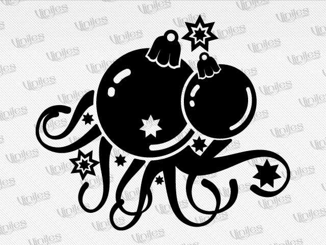 Mural esferas de navidad negro | Vinilos Decorativos | Decoración de Interiores