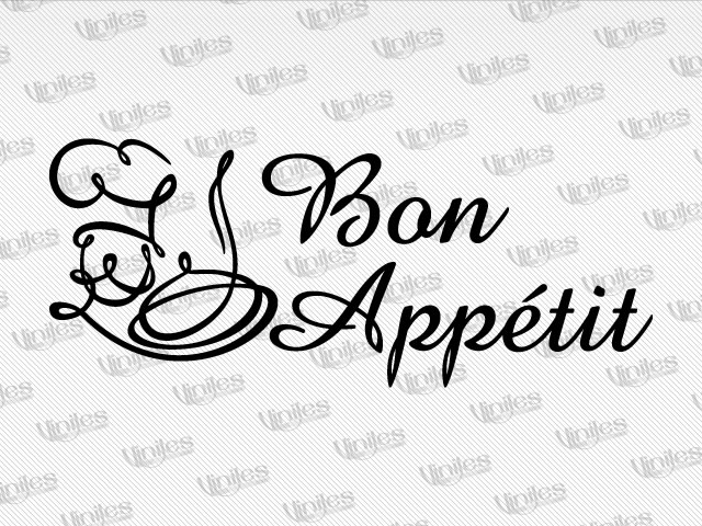 Mural chef bon appétit negro | Vinilos Decorativos | Decoración de Interiores