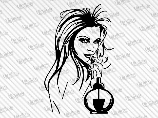 Mural mujer manicure 24 negro | Vinilos Decorativos | Decoración de Interiores