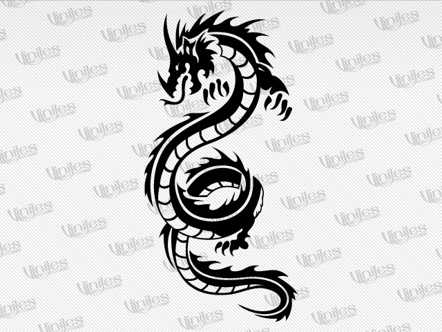Sticker dragón tribal 02 negro | Vinilos Decorativos | Tuning