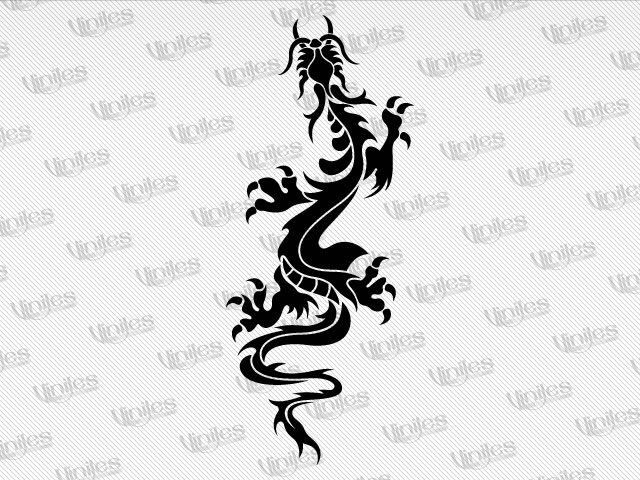 Sticker dragón tribal 04 negro | Vinilos Decorativos | Tuning