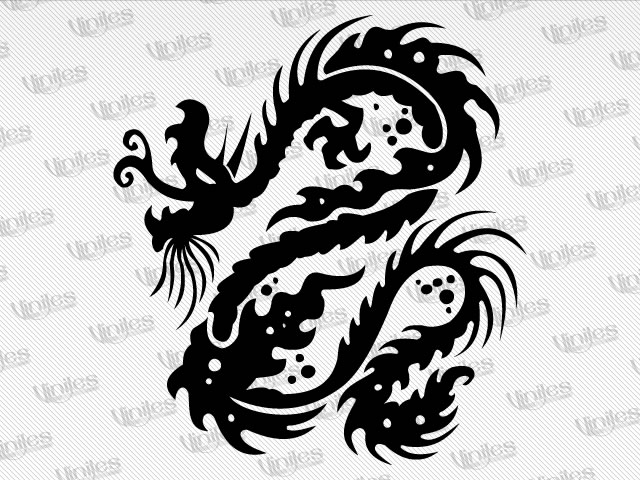 Sticker dragón tribal 06 negro | Vinilos Decorativos | Tuning