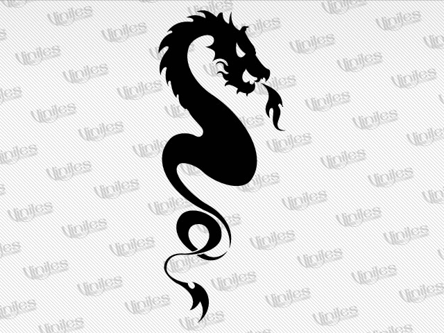 Sticker dragón tribal 12 negro | Vinilos Decorativos | Tuning