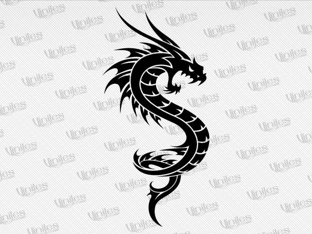 Sticker dragón tribal 14 negro | Vinilos Decorativos | Tuning