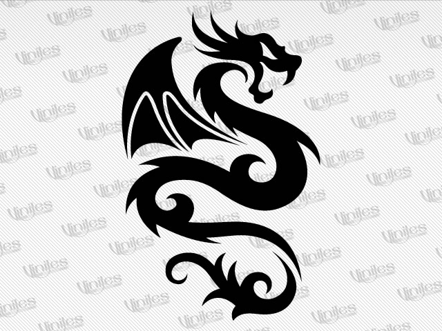 Sticker dragón tribal 16 negro | Vinilos Decorativos | Tuning