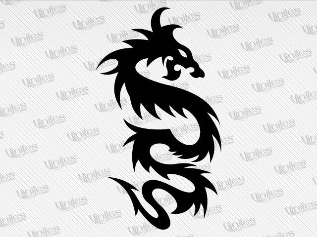 Sticker dragón tribal 18 negro | Vinilos Decorativos | Tuning