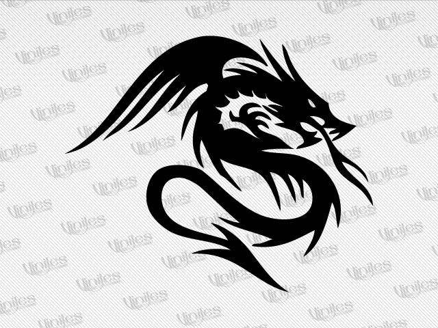 Sticker dragón tribal 19 negro | Vinilos Decorativos | Tuning