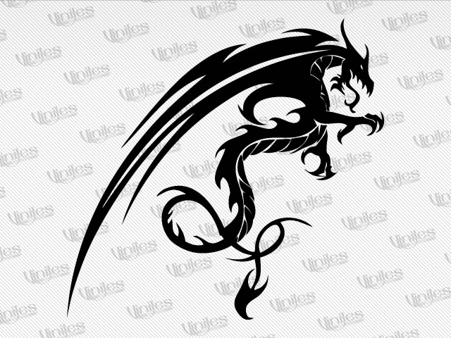Sticker dragón tribal 20 negro | Vinilos Decorativos | Tuning
