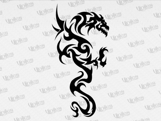 Sticker dragón tribal 22 negro | Vinilos Decorativos | Tuning