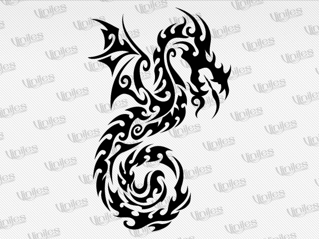 Sticker dragón tribal 23 negro | Vinilos Decorativos | Tuning