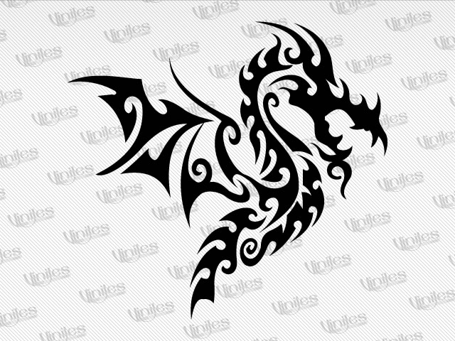 Sticker dragón tribal 24 negro | Vinilos Decorativos | Tuning