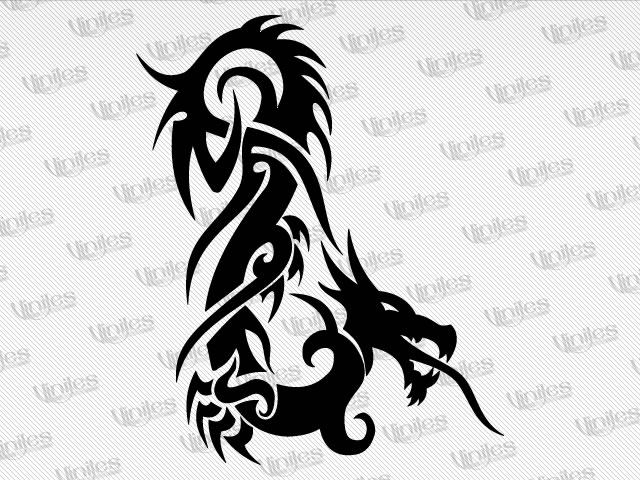 Sticker dragón tribal 25 negro | Vinilos Decorativos | Tuning