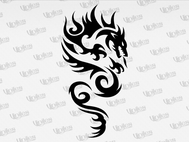 Sticker dragón tribal 26 negro | Vinilos Decorativos | Tuning